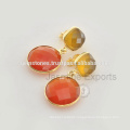 925 Sterling Silver Vermeil Gold Plated Gemstone Earrings, Wholesale Silver Bezel Earrings